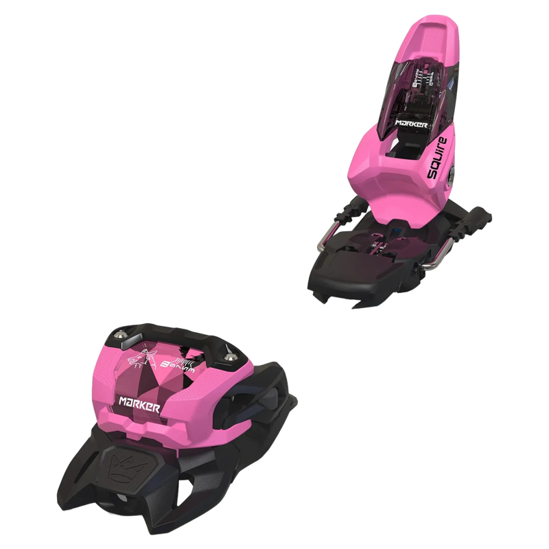 Marker Squire 11 Ski Bindings in Rose Pink/Black with 90mm Brakes
