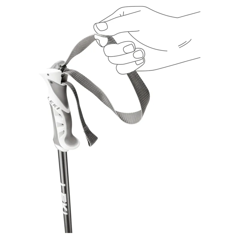 Leki Bliss Ski Poles In Silver/Anthracite/White-3