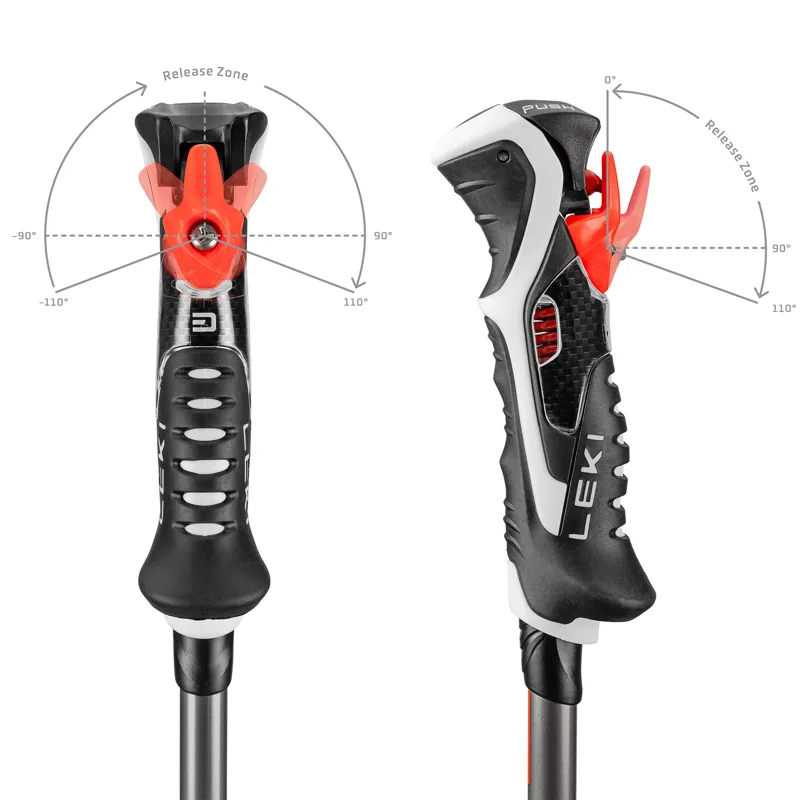 Leki Carbon 14 3D Ski Poles with 3D Wrist Strap System - Pair-3