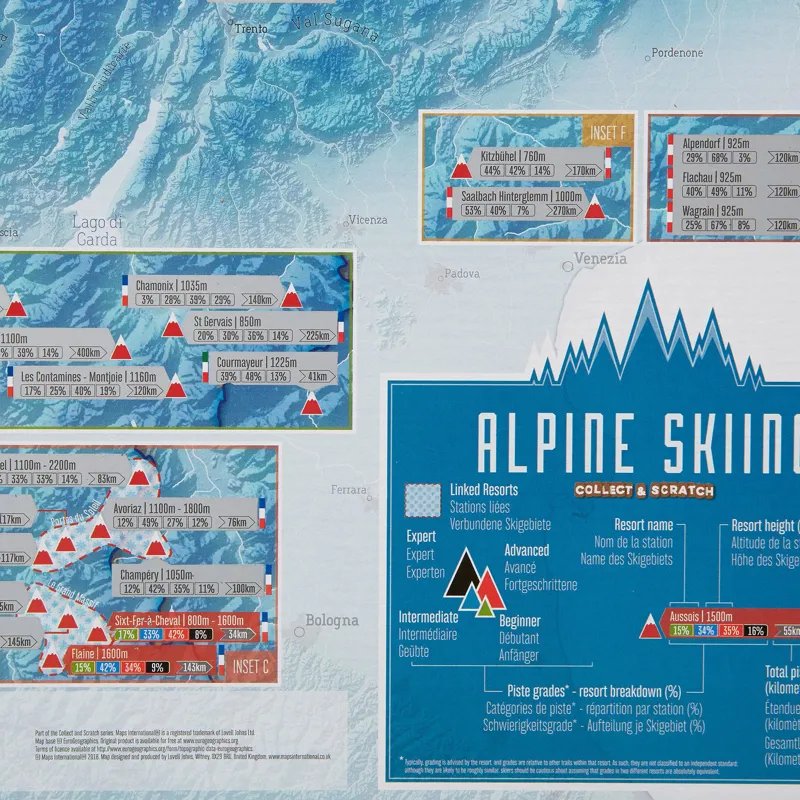Ski Resorts of Europe Map with Scratch Off Panels-2