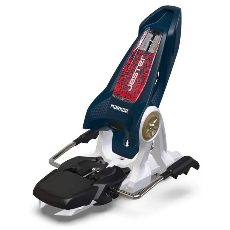 Marker Jester 16 ID Ski Bindings Blue White Red with 100mm Brakes-2