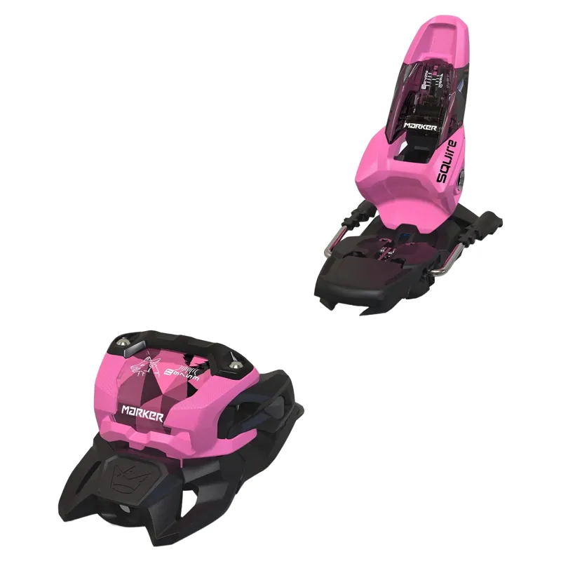 Marker Squire 11 Ski Bindings in Rose Pink/Black with 100mm Brakes