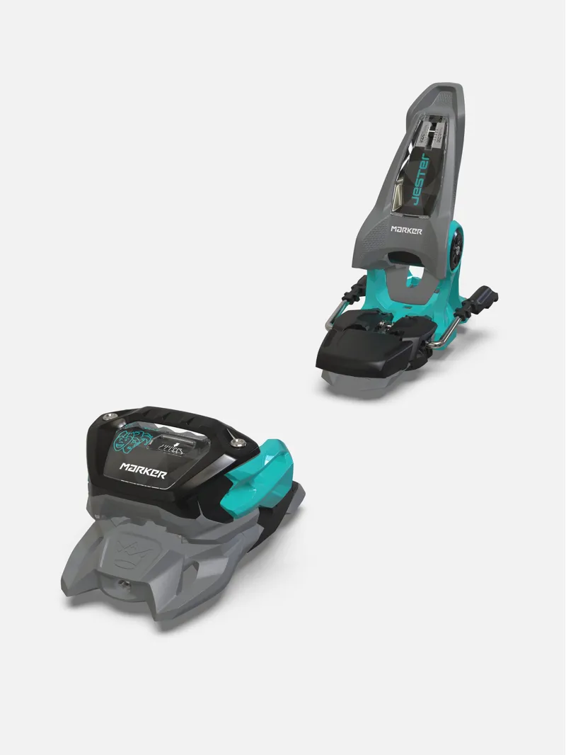 Marker Jester 16 Ski Binding in Grey and Turquoise with 110mm Brake