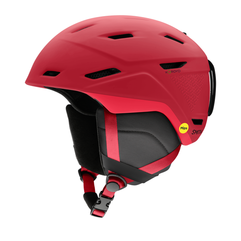 Smith Mission MIPS Ski and Snowboard Helmet in Matte Crimson Geo