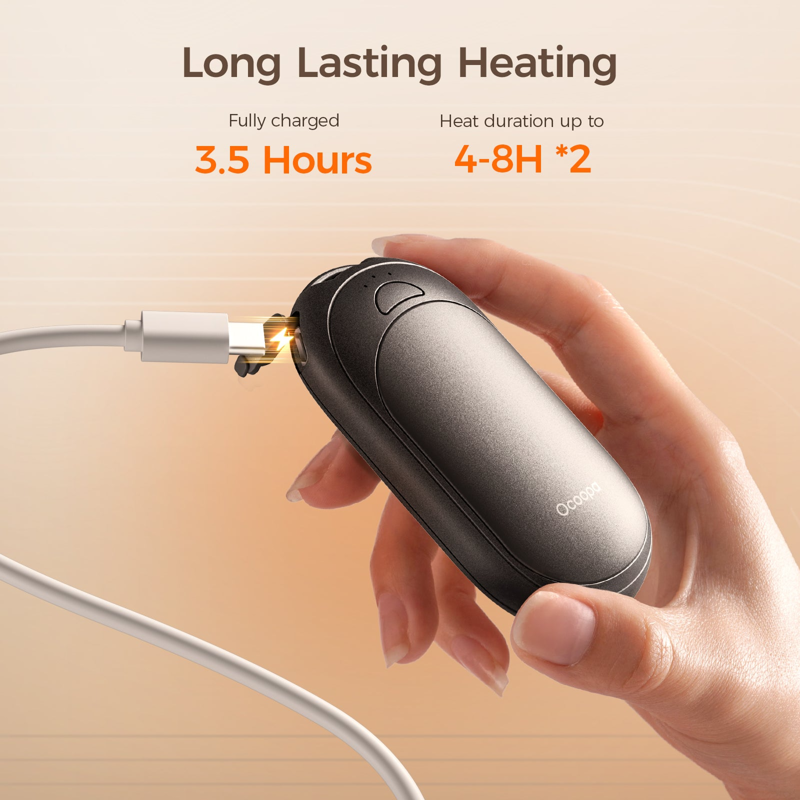 Ocoopa UT3 Lite Magnetic Rechargeable Hand Warmer - Pink Pair-3