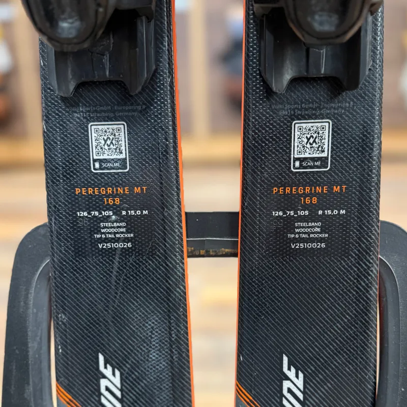 Volkl Peregrine MT Men's Ex Demo Black Skis with Marker Bindings 168cm-5