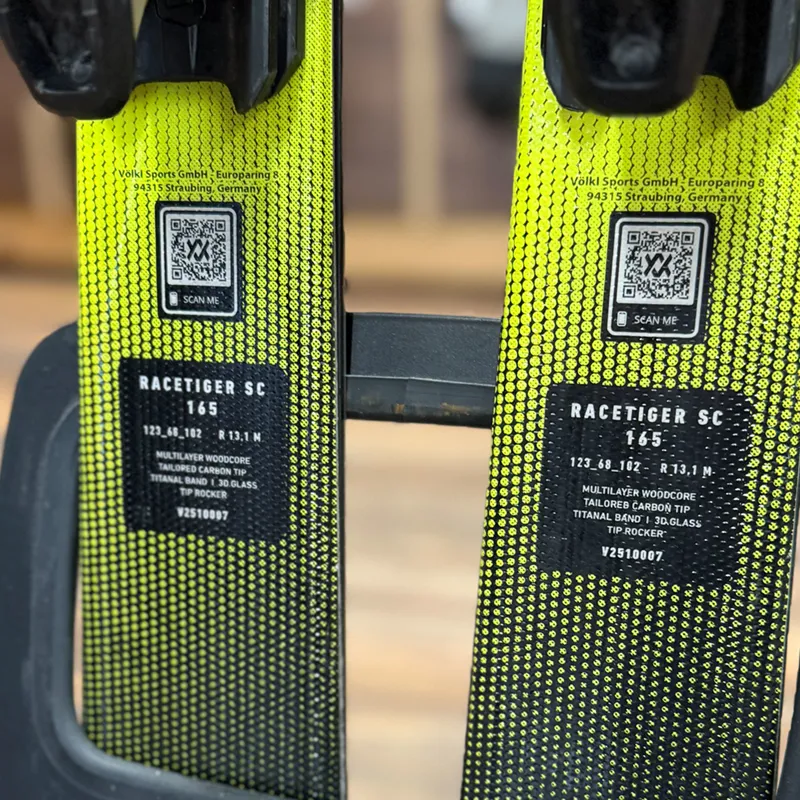 Volkl Racetiger SC Black Yellow Piste Skis Motion 11.0 Bindings 165cm-3