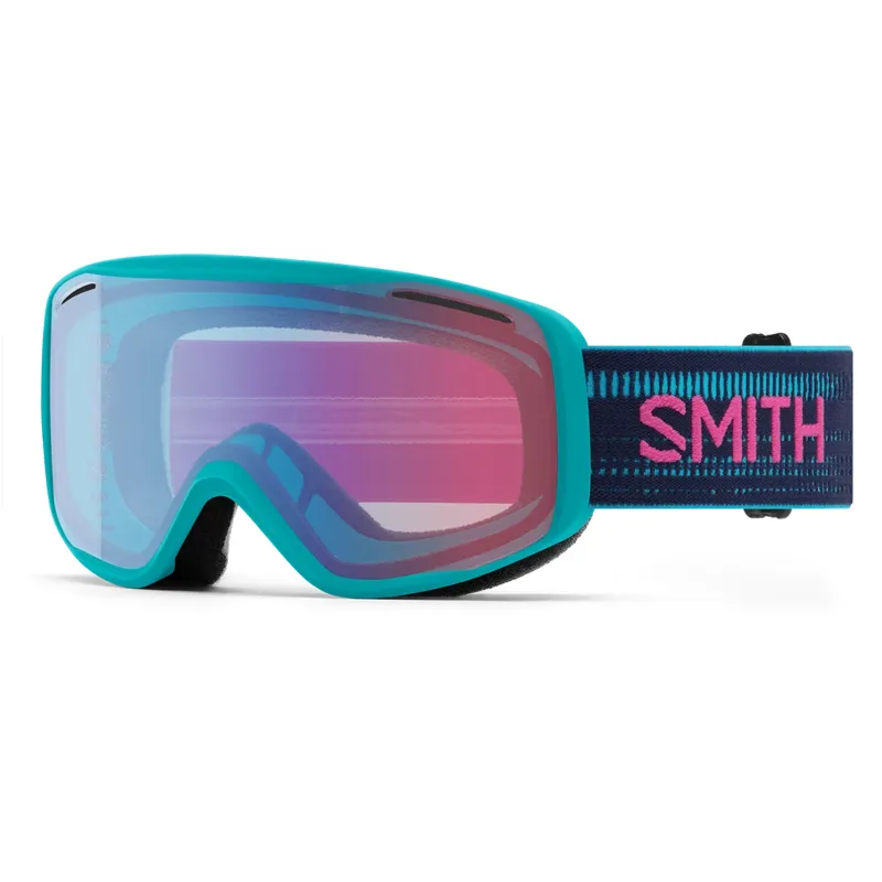 Smith Rally Ski Goggles in Tropic Blue with Blue Sensor Mirror Antifog Lens 