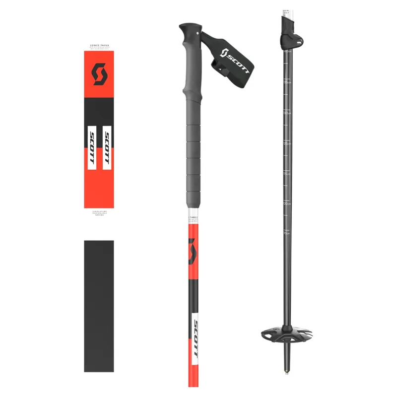 Scott Aluguide Ski Poles in Black and Red