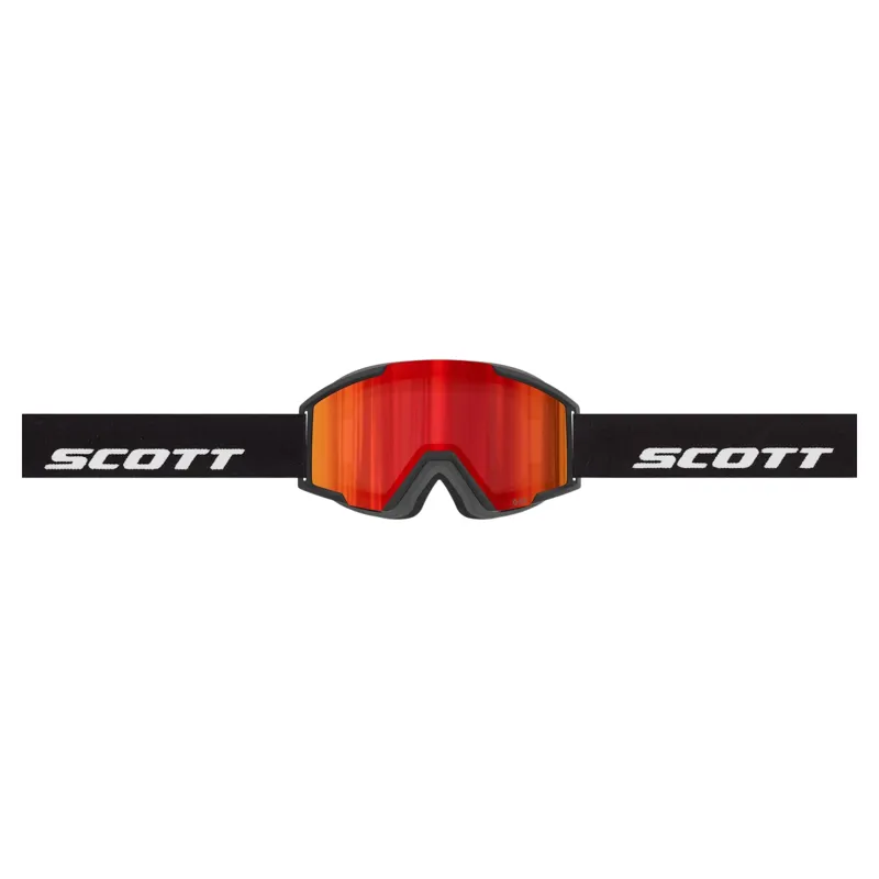 Scott Shield Pro Junior Ski Goggles in Black with Red Chrome Lens-1