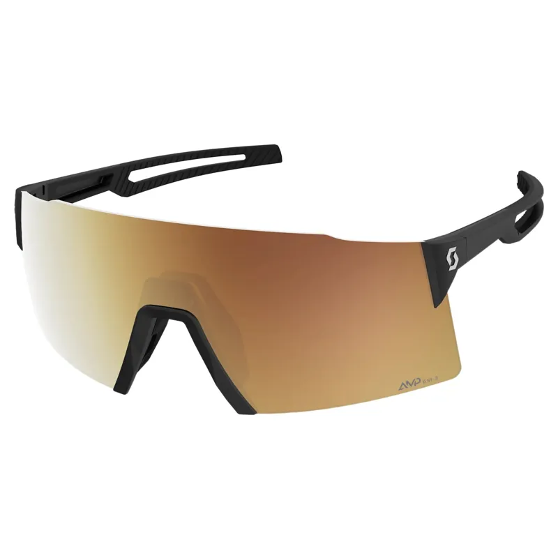 Scott Stride Compact Sunglasses in Black with LS Gold Chrome S1-3 Lens