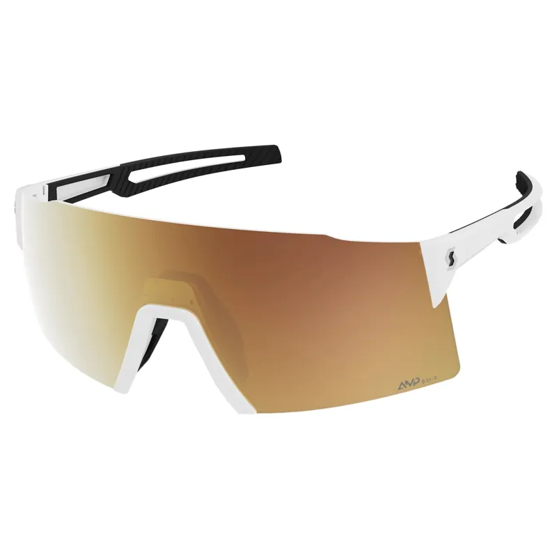 Scott Stride Compact Sunglasses in White with LS Gold Chrome S1-3 Lens