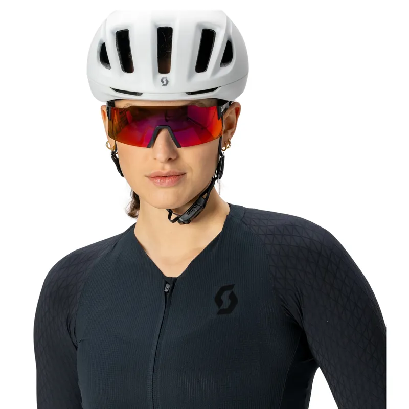 Scott Stride Compact Sunglasses in Black with Red Chrome Lens-1