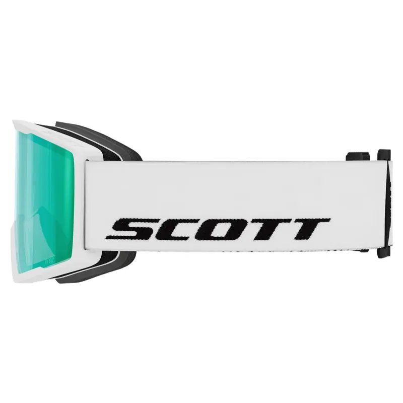 Scott Trace Pro Ski and Snowboard Goggles in White with Green Chrome Lens-3