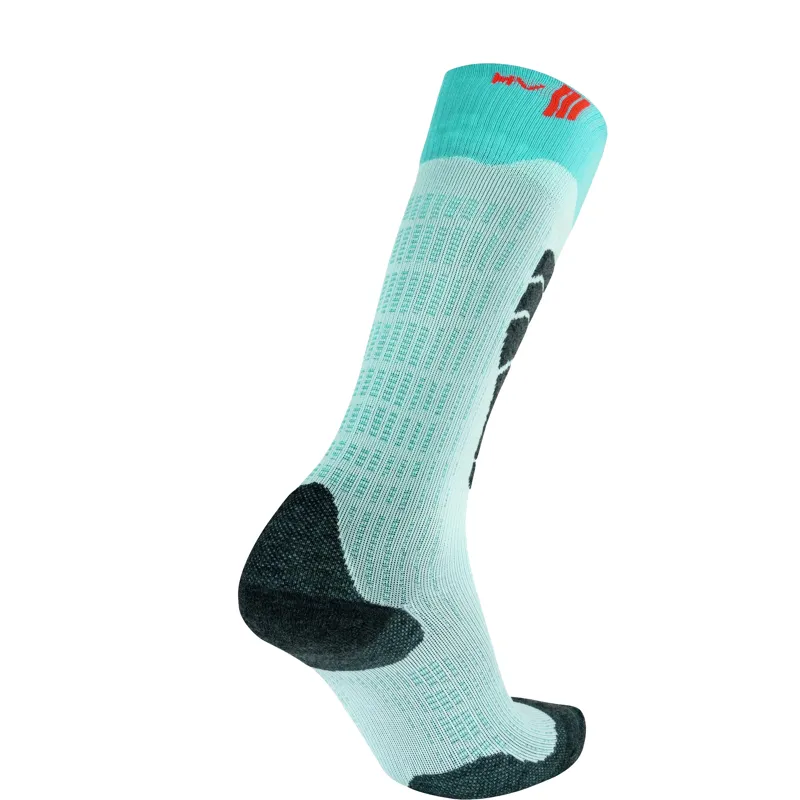 Sidas Comfort Womens Ski And Snowboard Socks in Aqua Blue/White-1