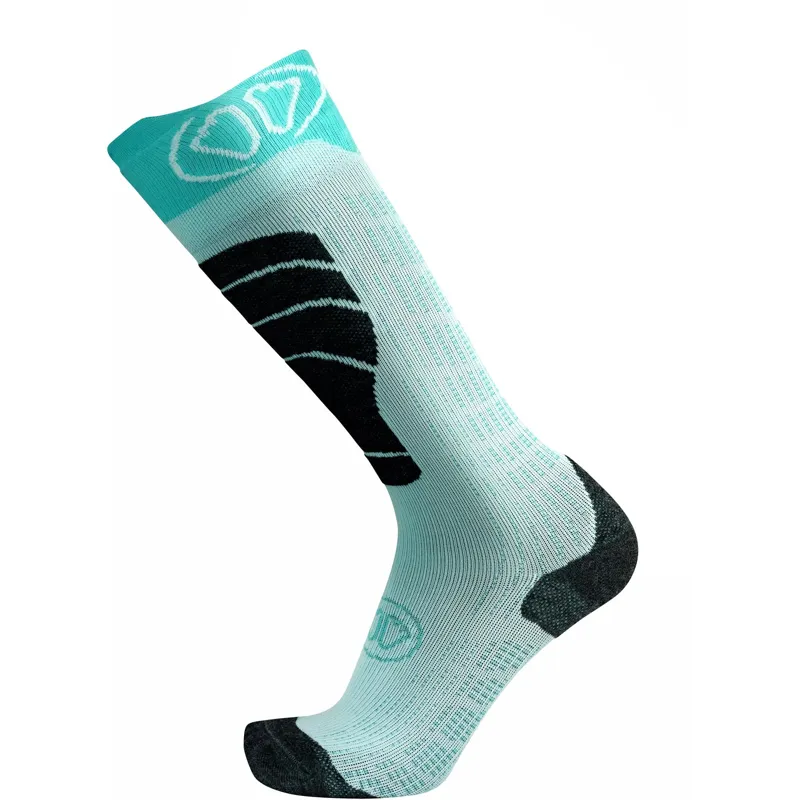 Sidas Comfort Womens Ski And Snowboard Socks in Aqua Blue/White-2