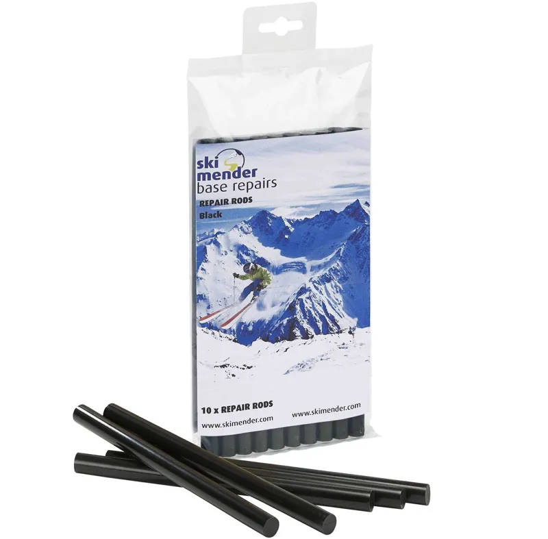 Ski Mender P-Tex Black Repair Rods for Base Repair Guns - 10 Pack