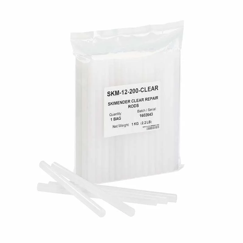Ski Mender P-Tex Clear Repair Rods for Base Repair Guns - 1KG Workshop