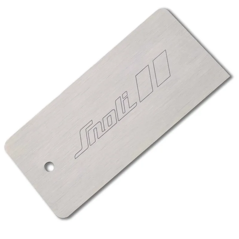 Snoli Metal Scraper for Ski and Snowboard Bases in Storage Sleeve