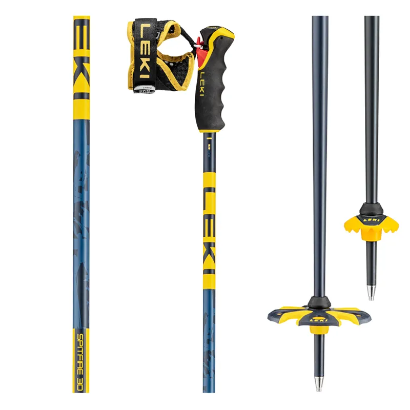 Leki Spitfire 3D Ski Poles with Grip Release System in Demin