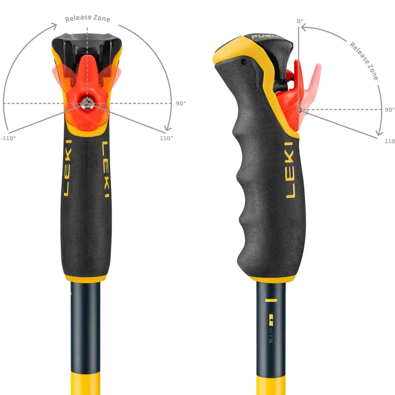 Leki Spitfire 3D Ski Poles with Grip Release System in Demin-2