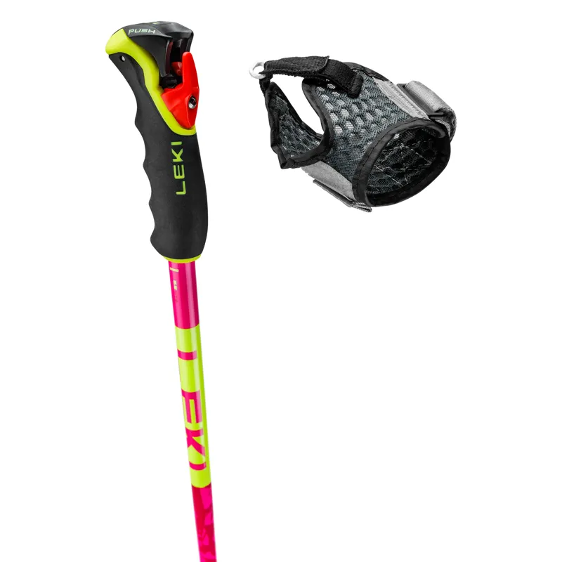 Leki Spitfire 3D Ski Poles with Grip Release System in Neon Pink-2