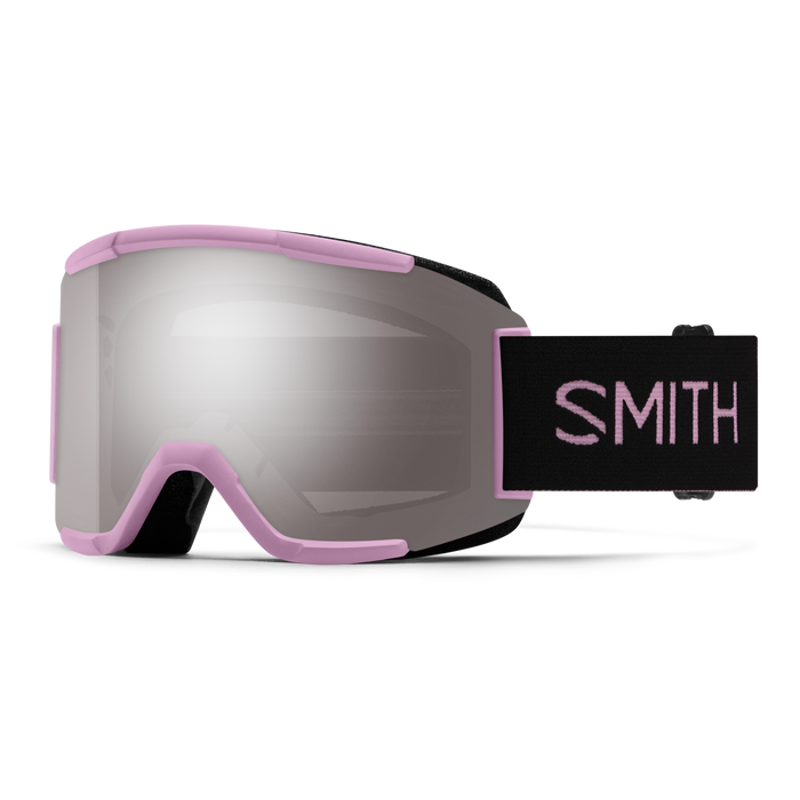 Smith Squad Ski and Snowboard Goggles in Pink + Sun Platinum + Spare Lens