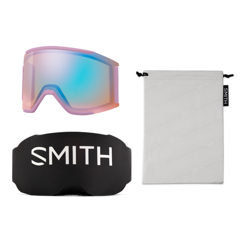 Smith Squad MAG Women's Ski Goggles in Pink + Chromapop Sun Black + Lens-5