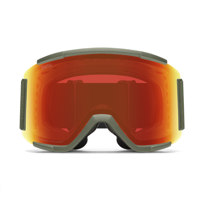 Smith Squad XL Fatigue Green with Chromapop Everyday Red Mirror Lens + Spare Lens-2