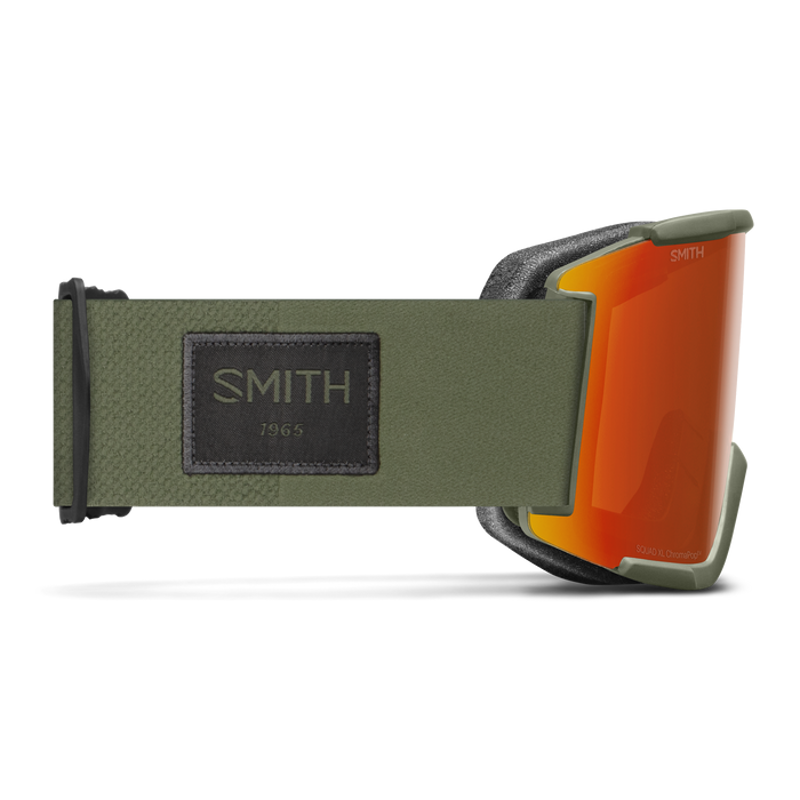 Smith Squad XL Fatigue Green with Chromapop Everyday Red Mirror Lens + Spare Lens-3