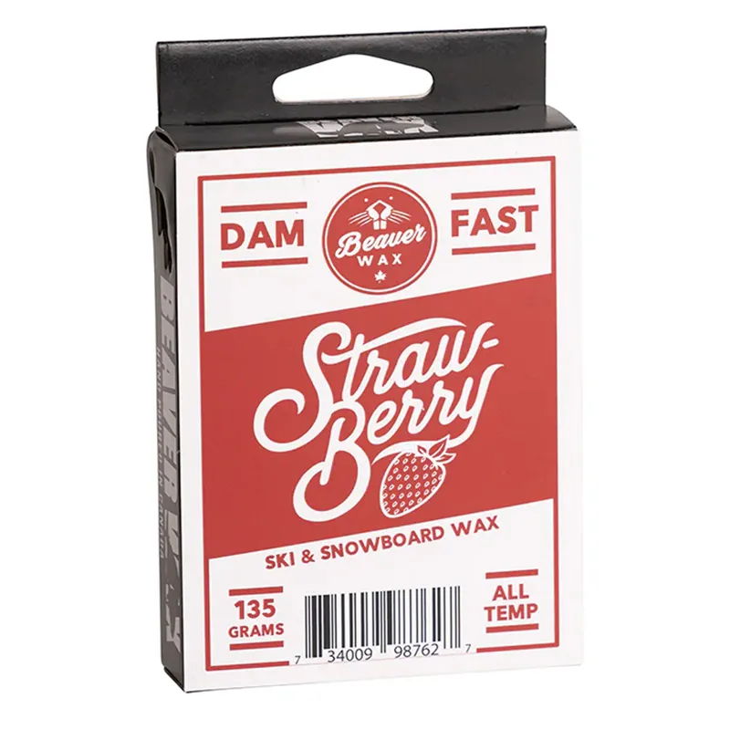 Beaver Wax Ski and Snowboard Wax Strawberry Scented Universal 135g