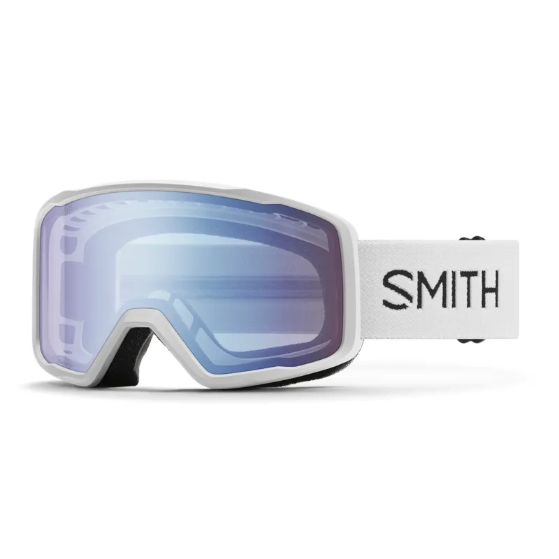 Smith Tribute Goggles in White with Blue Sensor Mirror Lens