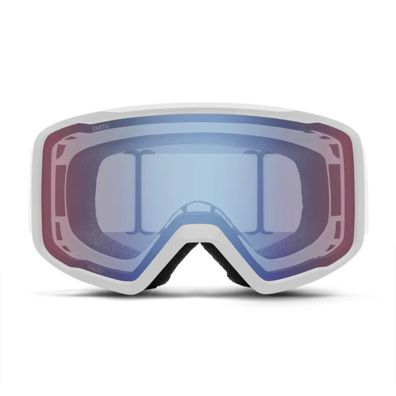 Smith Tribute Goggles in White with Blue Sensor Mirror Lens-1