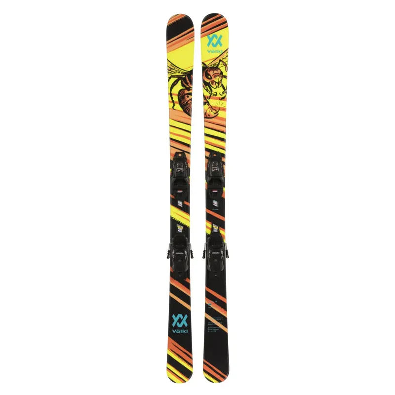 Volkl Revolt Jr Wasp 138cm Skis with Marker vMotion 7.0 Bindings-1