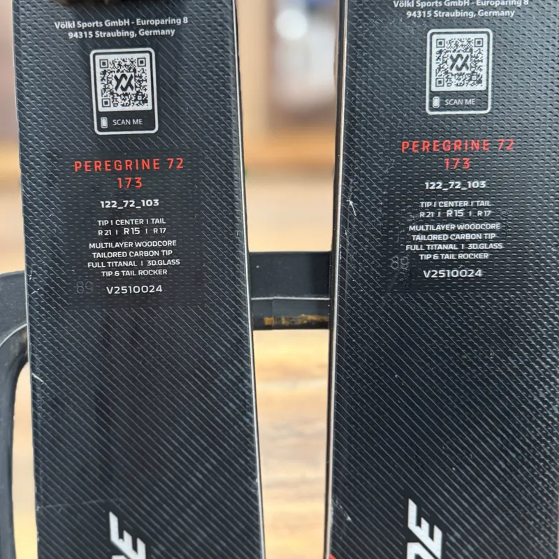 Volkl Peregrine 72 Black Skis 173cm Ex Demo + Marker R Motion Bindings-3