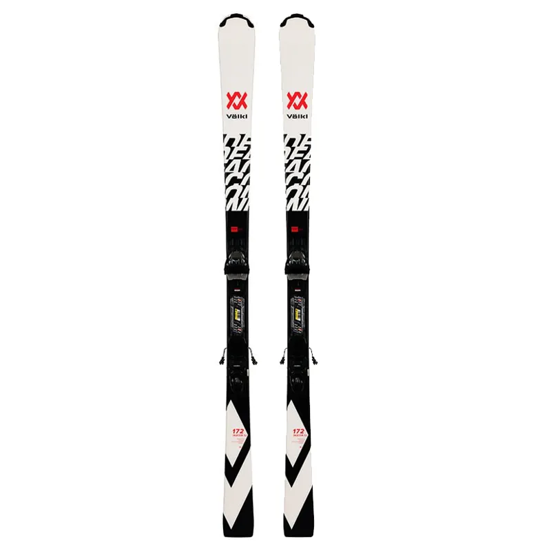 Volkl Deacon 7.2 Piste Skis in Black+White with Adjustable Marker Bindings-1