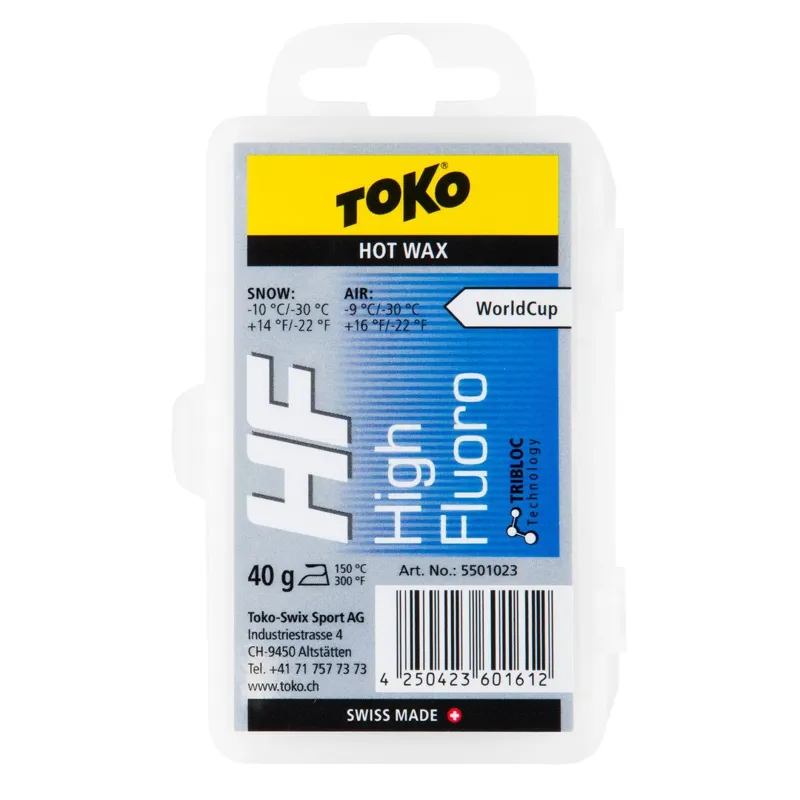 Toko HF High Fluoro Hot Wax Blue Ski wax 40g