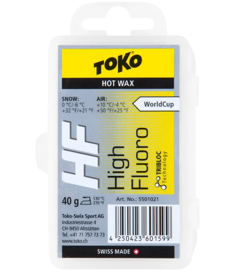 Toko HF Hot Wax Yellow High Fluoro Skiwax 40g
