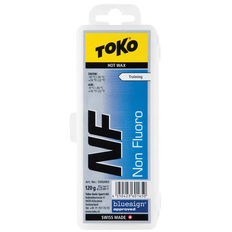 Toko NF Hot Wax Blue Ski and Snowboard Wax 120G Block