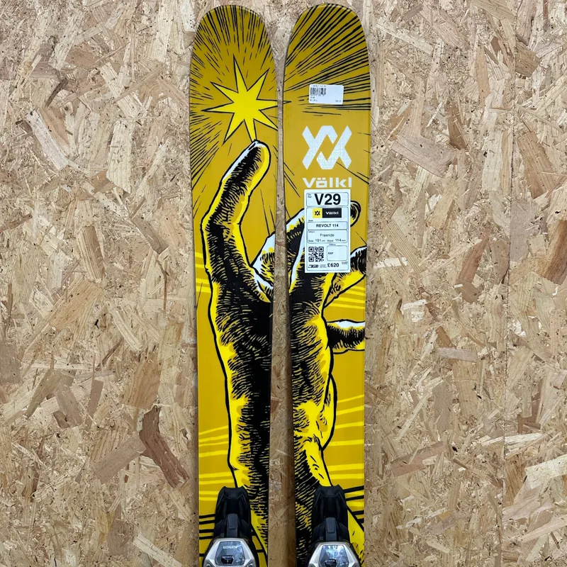 Volkl Revolt 114 Freeride Twin Tip Skis Ex Demo with Marker Griffon Demo Binding-2